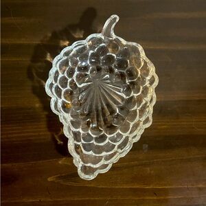 Vintage Anchor Hocking Bubble Glass Grape Cluster Clear Candy Dish